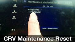 2019 Honda crv Maintenance oil life reset