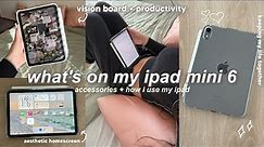 WHAT’S ON MY IPAD MINI 6 🫶🏻🍓 accessory unboxing + aesthetic home screen + productivity apps