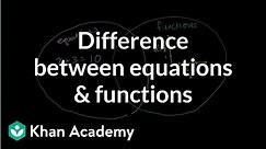 Difference between equations and functions | Functions and their graphs | Algebra II | Khan Academy