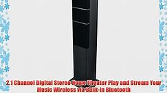 Pyle PHITB65BK Bluetooth Sound Tower Speaker System with USB Reader 3.5mm AUX RCA Inputs and
