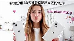 IPHONE 13 UNBOXING + SET UP 2022 *white new iphone*