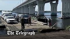 Russians build river pontoon after Ukraine shelling of strategic bridge in Kherson