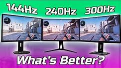 144Hz vs 240Hz vs 300Hz Gaming Monitors: Ultimate Test with 3K+ Hours On CS:GO!