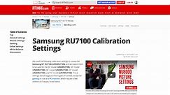 Samsung RU7100 Calibration Settings