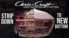 Chris Craft Restoration Photograph Slideshow | Arrival to New Bottom Installation