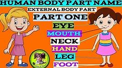 Human body part name in english | part of body for kids | learn body part name | body parts