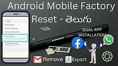 How to Reset Android to Factory Default | How to Reset ANY Samsung Phone to Factory Settings |Telugu