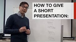 Learn how to give a 3 minute presentation in under 3 minutes