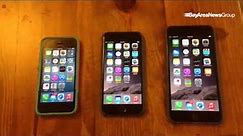Comparing screen sizes among the iPhone 5s, 6 and 6 Plus