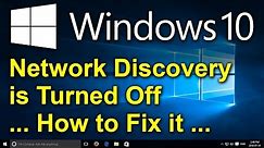 ✔️ Windows 10 - Network discovery is turned off. Network computers and devices are not visible.