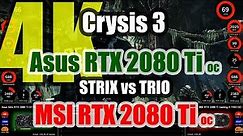Asus Strix RTX 2080 Ti O8G Gaming versus MSI RTX 2080 Ti Gaming X TRIO - Overclocking Performance