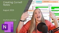 Student Note Taking: Cornell Notes Template in OneNote