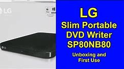 STILL USEABLE? The LG Slim USB Portable DVD Writer SP80NB80 Unboxing and First Use Testing