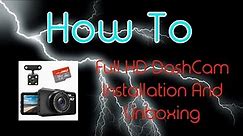 Full HD Dash Cam Installation - No Tools Required - Includes Rear Camera