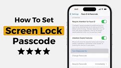 How to Set Lockscreen passcode on iPhone | Apple info