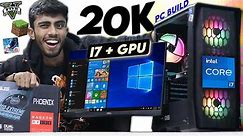 20,000/- Rs Super Intel i7 Gaming PC Build🔥 With GPU - Best Gaming PC 2024 Complete Setup🪛