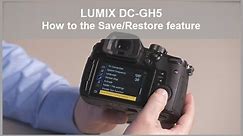 Panasonic - LUMIX G Series - DC-GH5, DC-GH5S, DC-G9 - Save and Restore camera settings from SD Card.