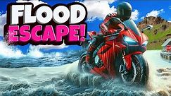 Flood Escape But It's On a MOTORCYCLE in BeamNG Drive Mods!
