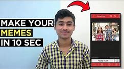 How To Make Memes On Android Smartphone For Instagram/Facebook | Meme Kaise Banaye