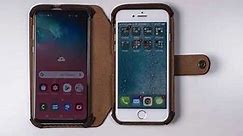 All Leather Double Phone Case Hand Crafted by Hand and Hide