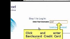 Barclaycard Login Instructions