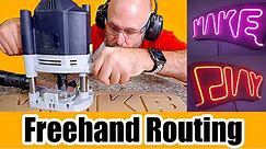 Learn how to freehand route and make neon LED signs. Woodworking tutorial.