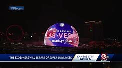 Check out the Las Vegas Sphere decked out with Super Bowl LVIII Designs