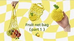 Foldable fruit net bag｜market bag｜Crochet tutorial