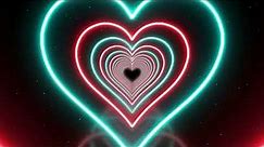 Best quality Red and Teal Heart tunnel Background for your screen Long Abstract Background [4K]