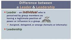 Difference between Leader and Leadership