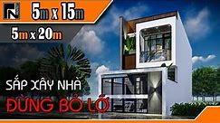 TNA148 | Mẫu nhà 2 tầng đẹp hiện đại | nhà 5x15m | đất 5x20m | Small House Design Idea