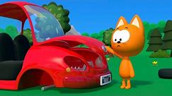 Huevos de colores rompieron el auto | Juegos infantiles y dibujos animados | El gatito Koté