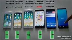 Battery Test : iPhone 7 vs iPhone 8 vs iPhone 8 Plus vs oneplus 5 vs Samsung galaxy S8 Plus