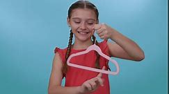 MIZGI Premium Kids Velvet Hangers (Pack of 50) 14" Wide with Copper Rose Gold Hooks,Space Saving,Nonslip Huggable Closet Hangers for Petite Junior Children's Skirt Dress Pants,Clothes Hangers
