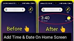 How To Add Time On Home Screen | Set Clock On Home Screen | time and date on home screen widget