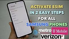 How to activate eSIM For all samsung phones