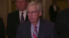 Moment Mitch McConnell freezes mid-press conference