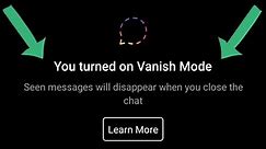 How To Turn on/off Vanish Mode on instagram Android & IOS