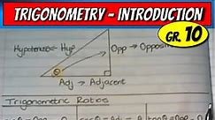 Introduction to Trigonometry (Grade 10 Mathematics)