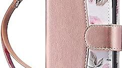 ULAK Compatible with iPhone XR Wallet Case for Women, Premium PU Leather Folio Flip Case with Card Holders Kickstand, Shockproof Protective Phone Cover for iPhone XR 6.1 inch, Rose Gold