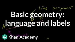 Basic geometry: language and labels | Introduction to Euclidean geometry | Geometry | Khan Academy