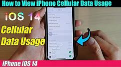 iPhone iOS 14: How to View Cellular Data Usage