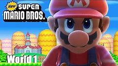 New Super Mario Bros. (Wii U) - Walkthrough Part 1 (World 1)