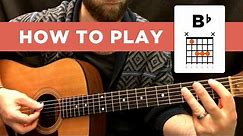 ⭐️ How to play the B-FLAT chord (Bb), easy way & hard way