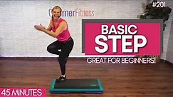 45 Min Beginner Step Aerobics Workout at Home - Burn Calories with BASIC STEP!