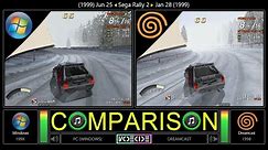 Sega Rally 2 (PC vs Dreamcast) Side by Side Comparison - Dual Longplay