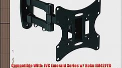 Black Full-Motion Tilt/Swivel Wall Mount Bracket for JVC Emerald Series w/ Roku EM42FTR 42