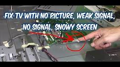 Easy ways how to fix a TV with no picture, snowy tv screen, no signal, weak signal