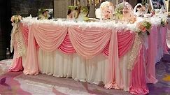 Tutorial of Decorate Long Table With Flowers and Fabric/ Table Decoration / Wedding Table Cloth