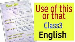 English Lesson Plan for Jbt/D.el.ed-- Use of this or that -- Class3 || Lesson Plan 34 ||